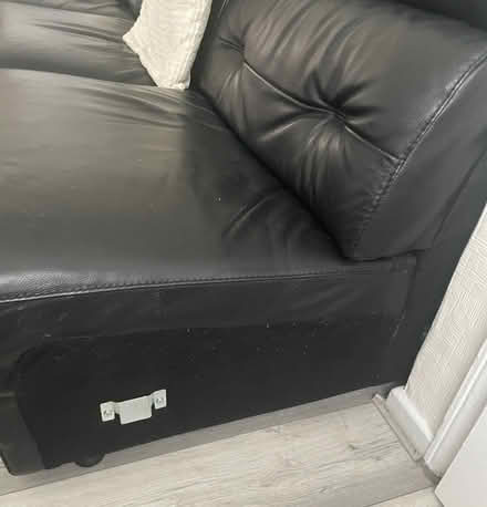 Photo of free Leather black sofa (Edmonton N18) #3