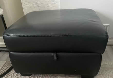 Photo of free Leather black sofa (Edmonton N18) #1