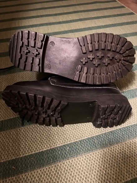 Photo of free Black leather boots size 10/44 (Bramley Green RG26) #2