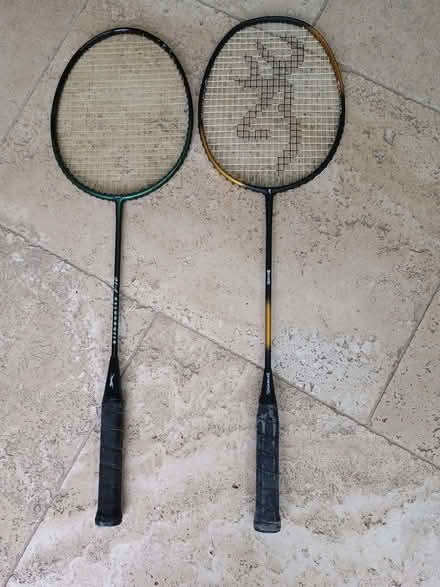Photo of free Badminton rackets, Slazenger and Browning. Handles worn. (Henleaze Ward BS9) #1