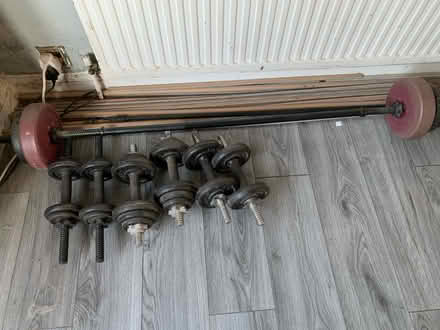 Photo of free Dumbbells and bar (SK3 Edgeley) #1