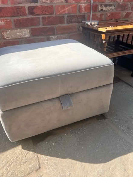Photo of free Grey Velour Footstool (West Bridgford NG2) #2
