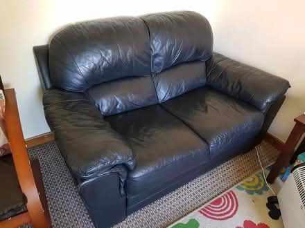 Photo of free Black 2 seater sofa couch (CH44) #1