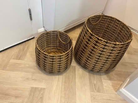 Photo of free Set of black/natural round baskets (Earls Court SW5) #2