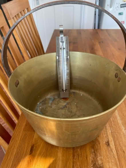 Photo of free Brass jam pan & thermometer (Macclesfield) #1