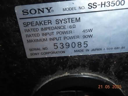 Photo of free Pair of Sony speakers (passive) (Broomhill, G11) #2