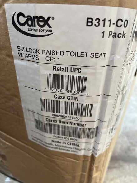 Photo of free Carex E-Z Lock Raised Toilet Seat (Lady's Island) #1