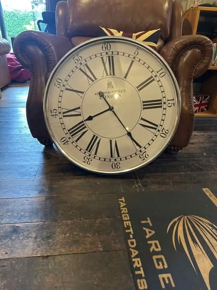 Photo of free Large silver wall clock (Sutton Bridge) #1