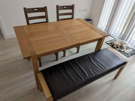 Photo of free Dining table, chairs and bench (Biggleswade SG18) #2