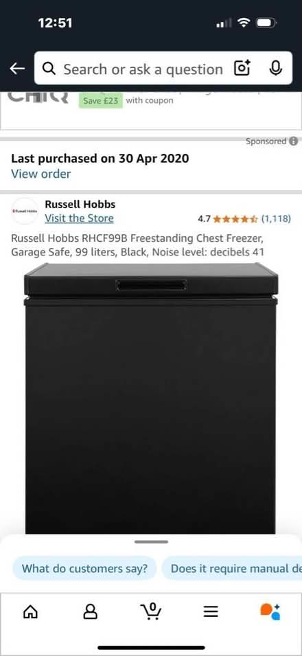 Photo of free Russell Hobbs chest freezer (Old Hall Green SG11) #4
