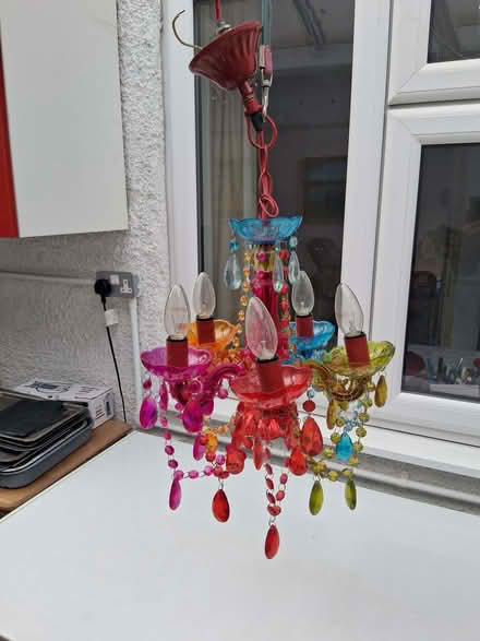 Photo of free Multicoloured glass chandelier - about 70cms deep (Bernards Heath AL1) #2