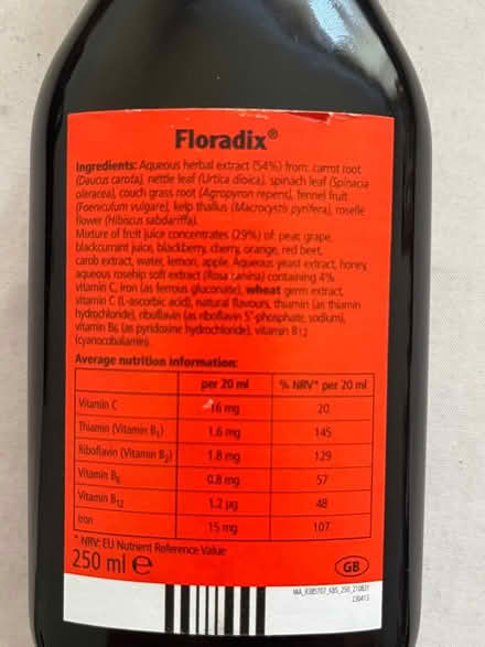 Photo of free Floradix liquid iron and vitamins (Shirley, Croydon) #1