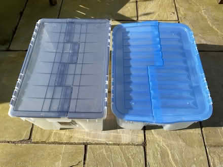 Photo of free 2 plastic crates with lids (Germoe TR20) #1