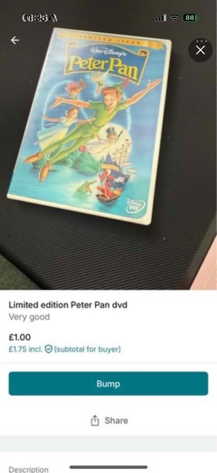 Photo of free Peter Pan dvd (Bognor Regis - PO22) #1
