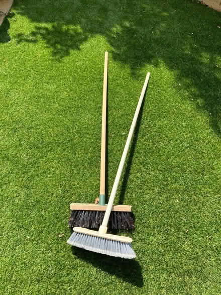 Photo of free 2 brooms, 1 hard & one soft bristles (Wigston LE18) #1