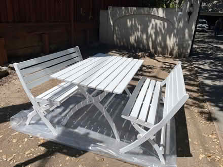 Photo of free Wood Picnic Table and Benches (Prospect and Titus Saratoga) #1