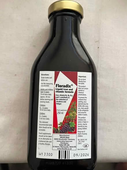 Photo of free Floradix liquid iron and vitamins (Shirley, Croydon) #2