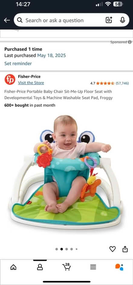Photo of free Fisher price baby floor seat (near kings academy) #1