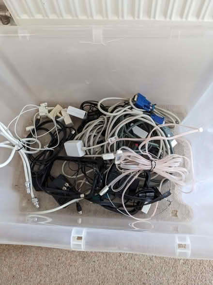 Photo of free Box of audio / PC cables (Sainsburys GL52) #1