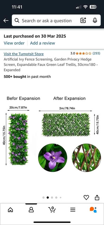 Photo of free 4 x Artificial Ivy Fence Screening (NW6 3QT) #2