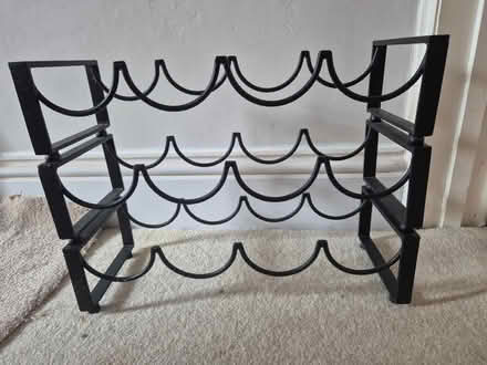 Photo of free Three stacking metal wine racks black. Holds 12 bottles (Eton SL4) #1