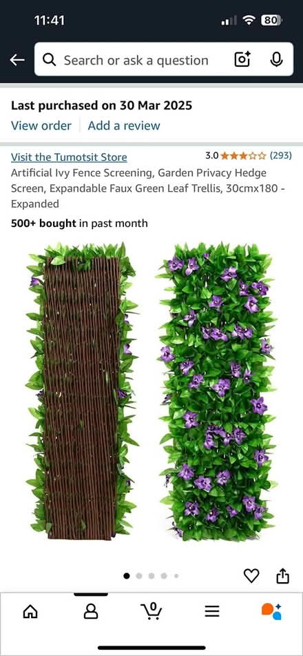 Photo of free 4 x Artificial Ivy Fence Screening (NW6 3QT) #1