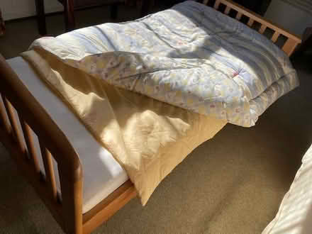 Photo of free Child's bed, with mattress and bedding (West Bergholt CO6) #1