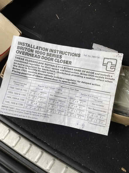 Photo of free Door closer unused (Kenilworth CV8) #2