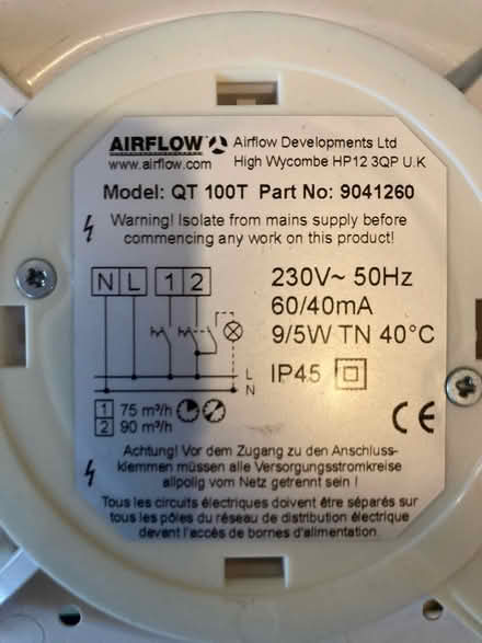 Photo of free Airflow Quiet Extractor Fan (Crouch End N8) #2