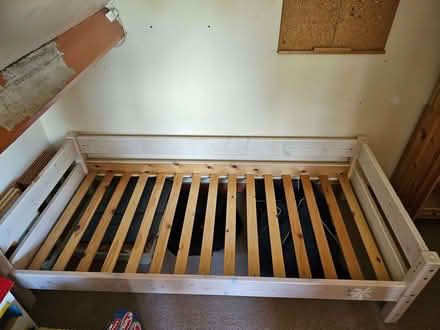 Photo of free White solid pine single bed frame (Bloxham OX15) #1