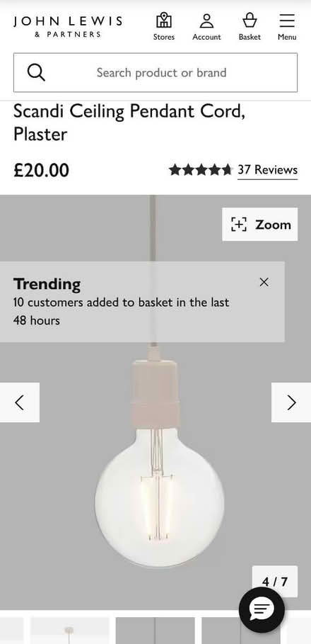 Photo of free John Lewis pendant light fitting (SE24) #1