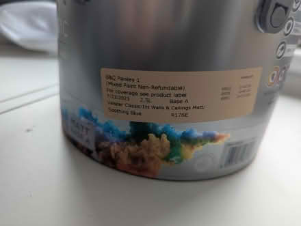 Photo of free unopened paint tin (light blue) (G42) #2