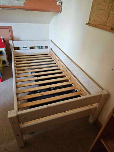 Photo of free White solid pine single bed frame (Bloxham OX15) #2