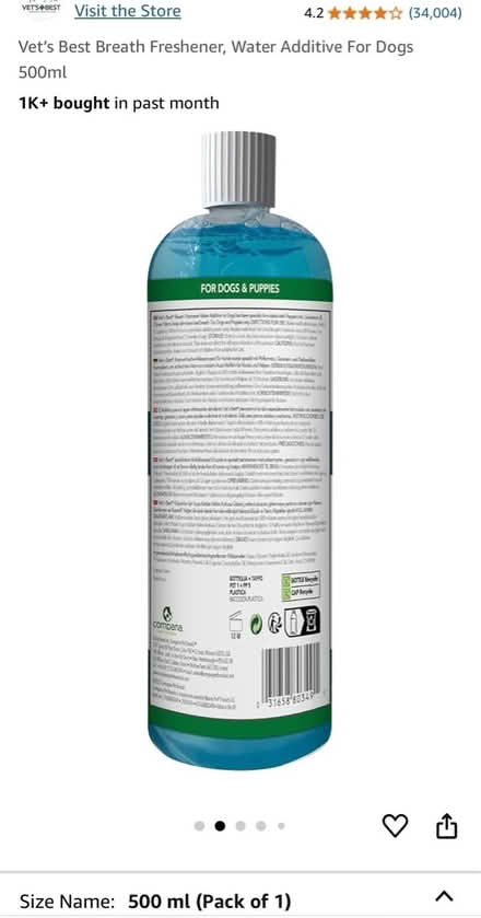 Photo of free Dog breath freshener liquid (Welling DA16) #2