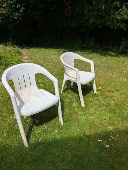 Photo of free 2 plastic garden chairs (Broadwater Down TN2) #1