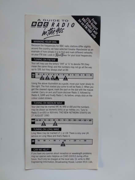 Photo of free BBC Radio in the 90s leaflet with stickers (Woodthorpe YO24) #2