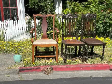 Photo of free Wooden Dining chairs at curbside (106 Reservoir Road, San Rafael) #1