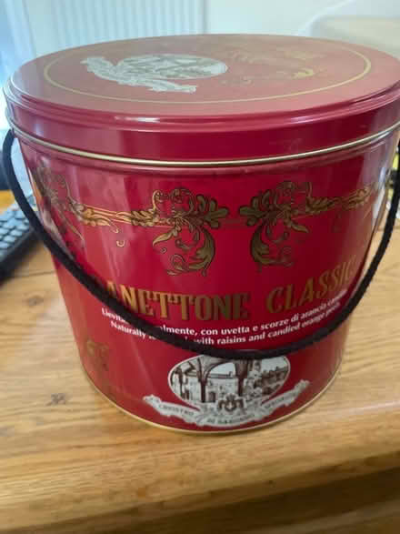 Photo of free Large Panettone Tin with handle (Northchurch HP4) #1