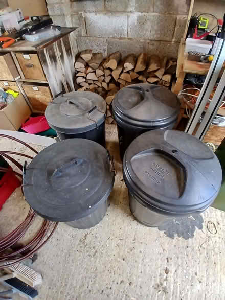 Photo of free Black bins with lids (Tillington GU28) #1