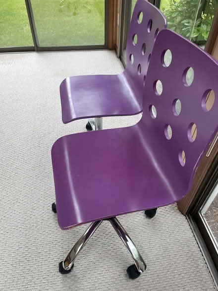 Photo of free 2 Purple Desk Chairs (Holliston) #2