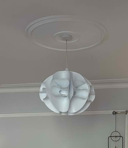 Photo of free White plastic pendant lampshade (Colliers Wood SW19) #1