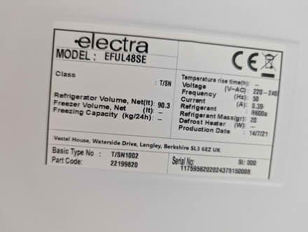 Photo of free Electra Fridge (TQ60DY) #4