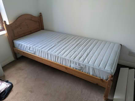 Photo of free Solid pine single bed + mattress (yorkhill G3) #1