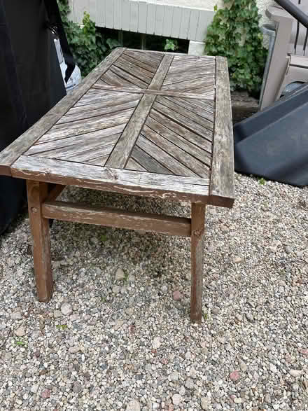 Photo of free outdoor wood coffee table (Walnut Hills) #1