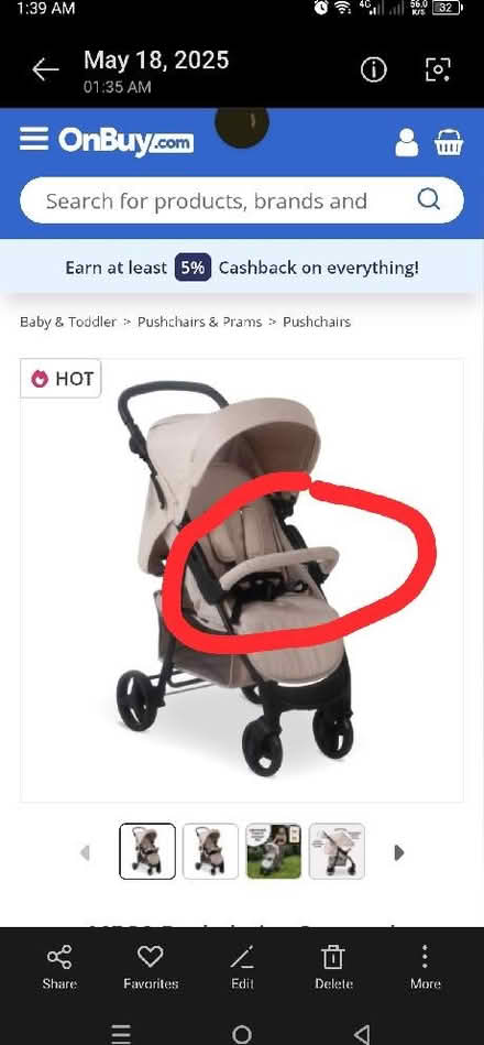 Photo of Pushchair handle (Ward End B8) #1