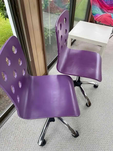 Photo of free 2 Purple Desk Chairs (Holliston) #3