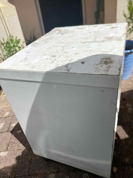Photo of free Small white cabinet on wheels (Heath) #4