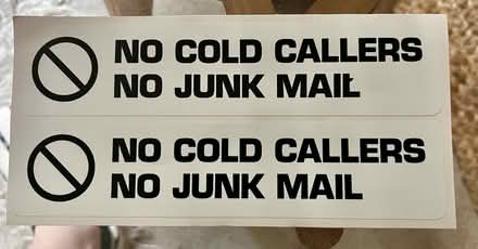 Photo of free No junk mail stickers (Surbiton KT6) #1
