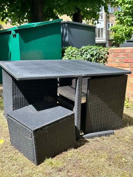Photo of free Outdoor table and 3 chairs + stool (E8) #4