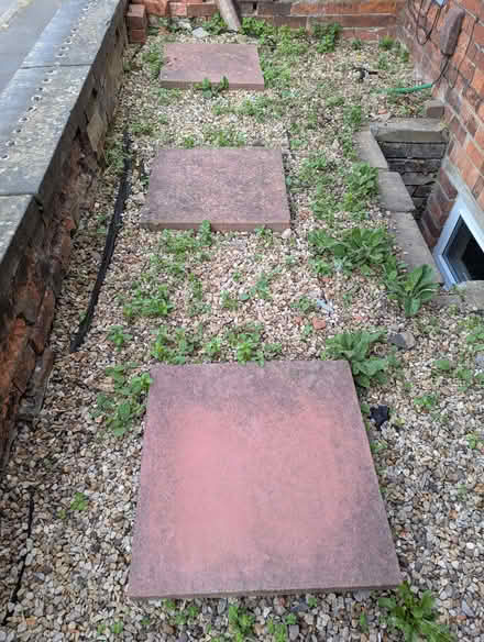 Photo of free 3 X garden slabs - pinkish colour, no chips or cracks (Grantham NG31) #1